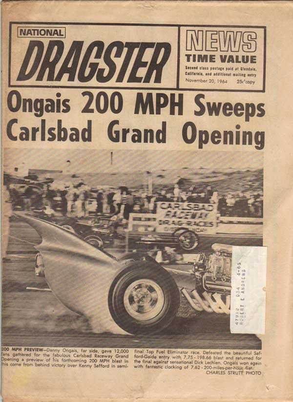 Carlsbad Race 1964 Newpaper Article